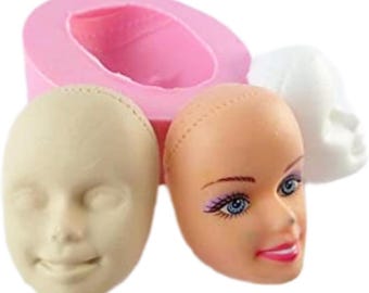 Puppe Prinzessin Gesicht Silikonform Kawaii Polymer Clay Harz Fondant Schokolade EC035 nck nck2
