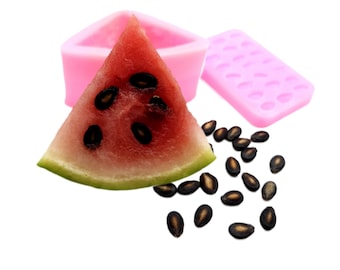 Watermeloenschijf siliconen mal, wasmal, harsmal, zeepmal, realistische aardbeienstukjes mal, zeep bevat mal NS018-NS019 nck