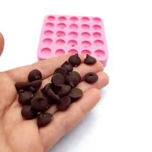 Chocolate chips 25 cavities Wax mold Resin mold Soap mold Realistic Flexible mold chocolate chip 42 cavities mold mini morsels