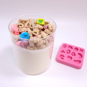 Charms cereal silicone mold Realistic Flexible mold cereal lucky