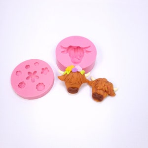 highland cow head highland cattle farm Multi Project Silicone Mold NC085AB