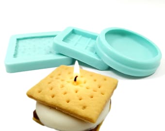 S'mores molds Graham cracker, chocolate and/or Marshmallow Silicone mold Bundle option | Soap | Candle | Mold for Wax | Mold for Resin nck