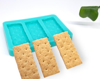 Graham Cracker Stick Silicone Mold, 3-Cavity Long Cookie Mold for Candles, Wax Melts, Resin, Soap and Crafts nck2