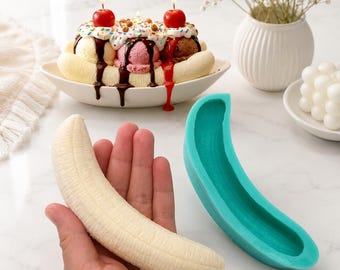 Realistic Banana Mold, Silicone Candle Soap Resin Crafting Dessert Fake Food NC005 nck2