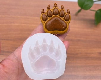 Bear Paw Silicone Mold with Claws, Small or Medium Paw Print Mold for Soap, Wax Melts, Resin, Plaster & Woodland Crafts