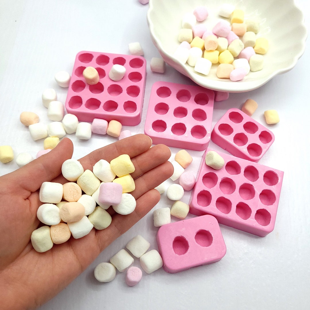 16Pc Mini Marshmallow Silicone Mold. Realistic Marshmallow Food Shape Mold.  For Wax, Embed, Soap, Resin Castings