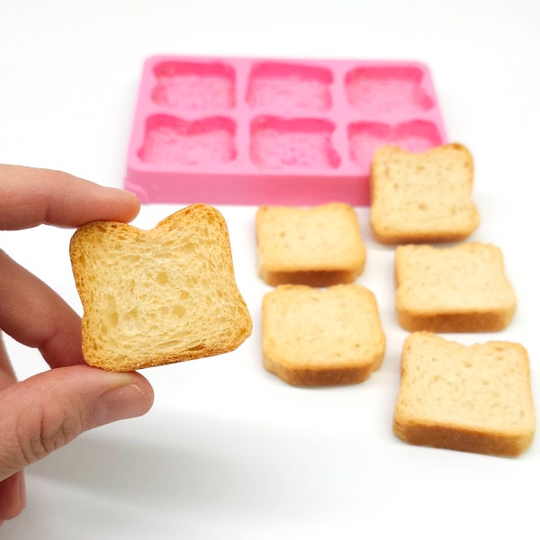 Miniature bread toast Silicone Mold, Soap embeds, candle mold, Mold for Wax melts, Mold for Resin art, candle embeds mold, NS003