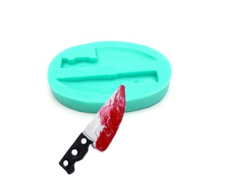 Moule Silicone Tessco Forme Couteau – Double Cavité, 0,4x2x6 Pouces, Bleu