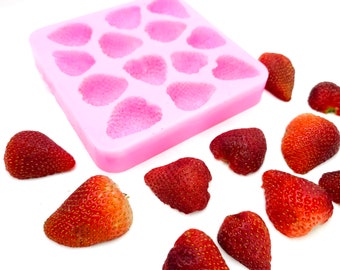 Strawberry halves chunks Silicone Mold, Wax mold, Resin mold, Soap mold, Realistic Strawberries pieces mold, Soap embeds mold NS023