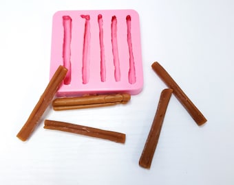 Cinnamon Stick Silicone Mold 5 Cavity – Wax Melt, Soap, Candle, Chocolate Fondant & Resin Mold for Crafts