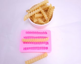 Crinkle cut French fries American classic Soap Candle Mold silicone for Wax Mold for wax NS065 nck