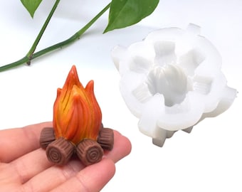 Campfire Silicone Mold, Mini Bonfire Flame Mold, Camping Wax Melt Mold for Candles, Soap, Resin & DIY Crafts
