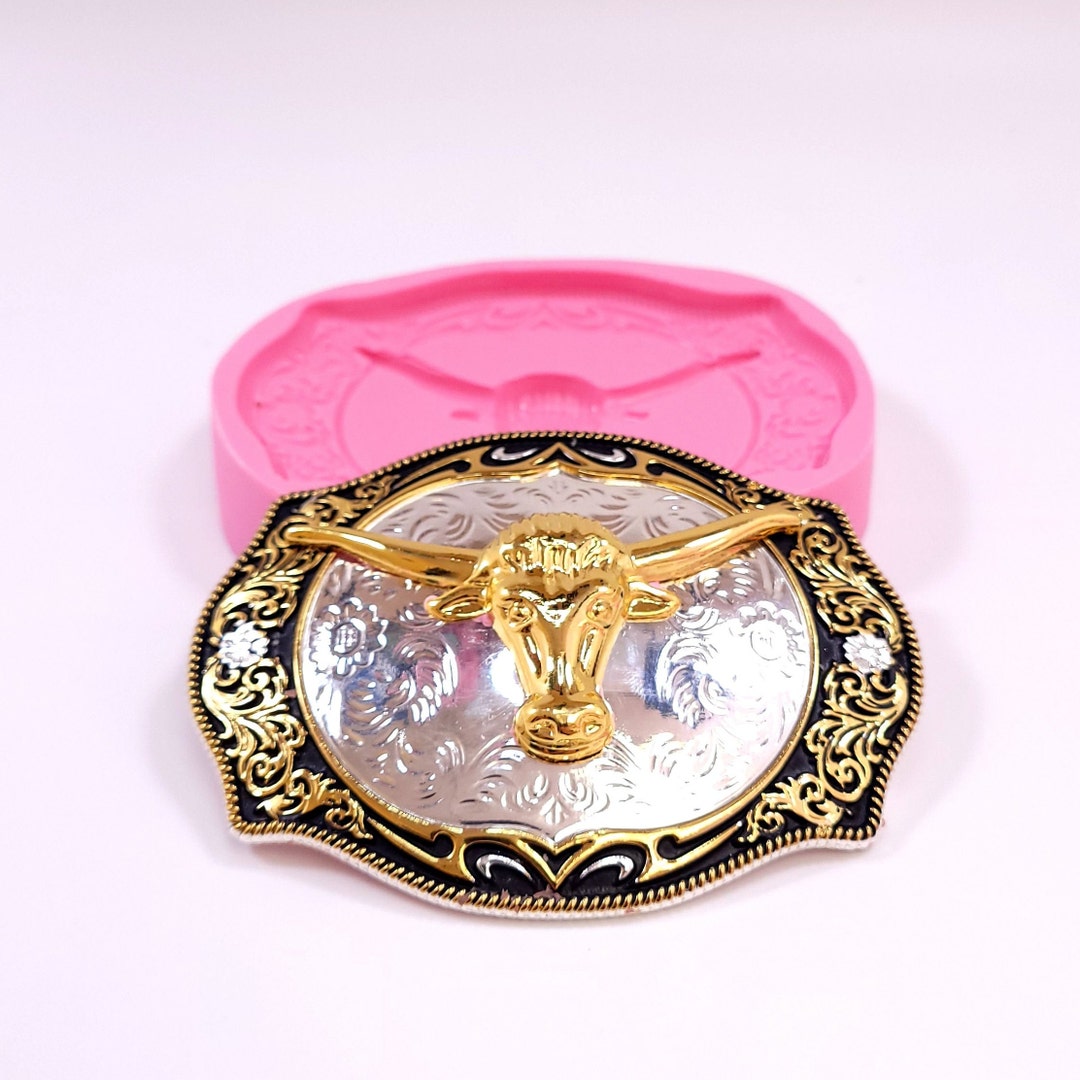 Cowboy Texas Longhorn Belt Buckle Silicone Mold Wax Mold Resin Mold