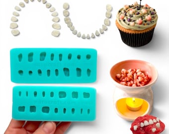 Realistic Teeth Silicone Mold, Halloween Zombie Resin Jewelry Wax Soap Crafts Natucraft