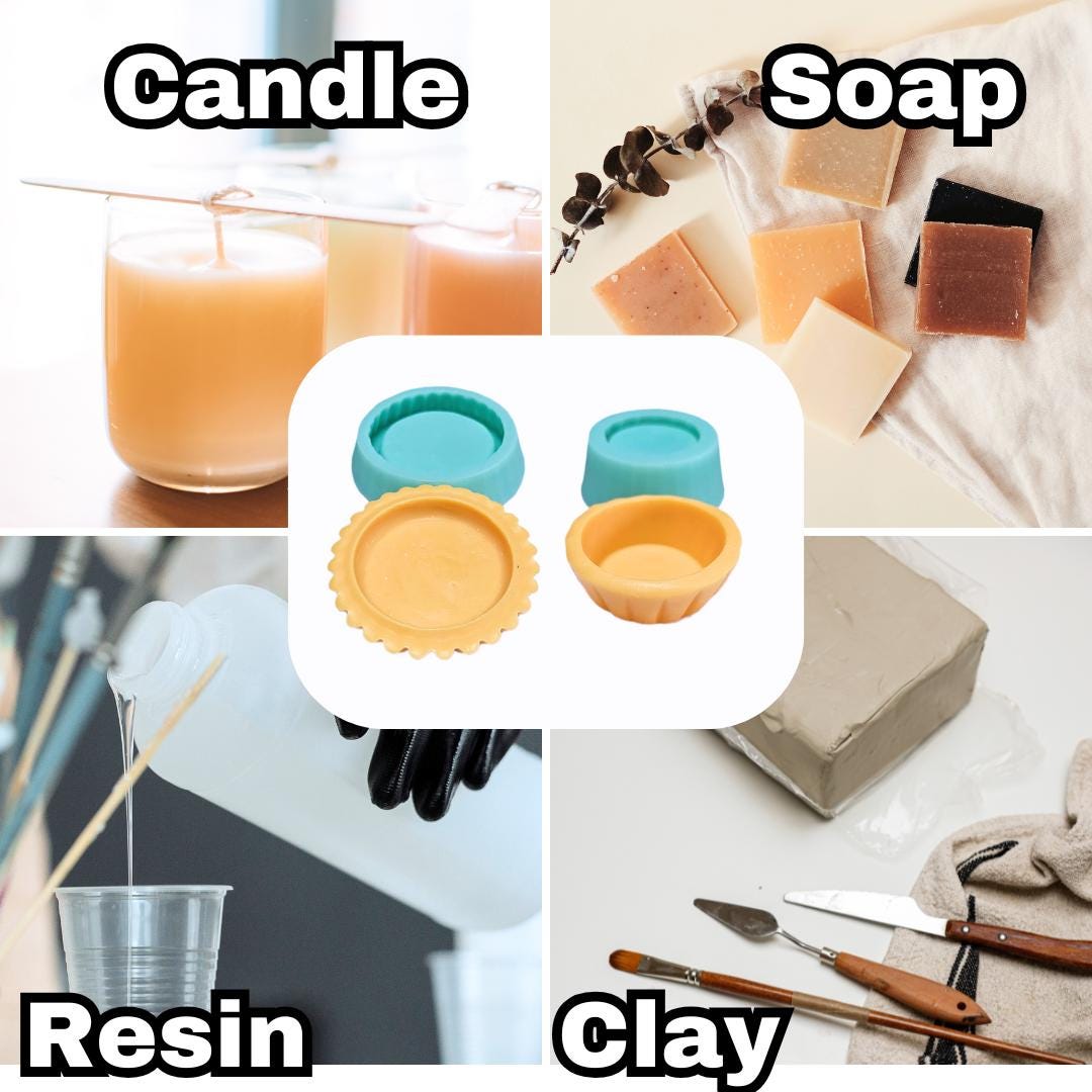 Tart Mold Set of 2, Mini Pie Crust Realistic Candle Wax Melts Tart ...