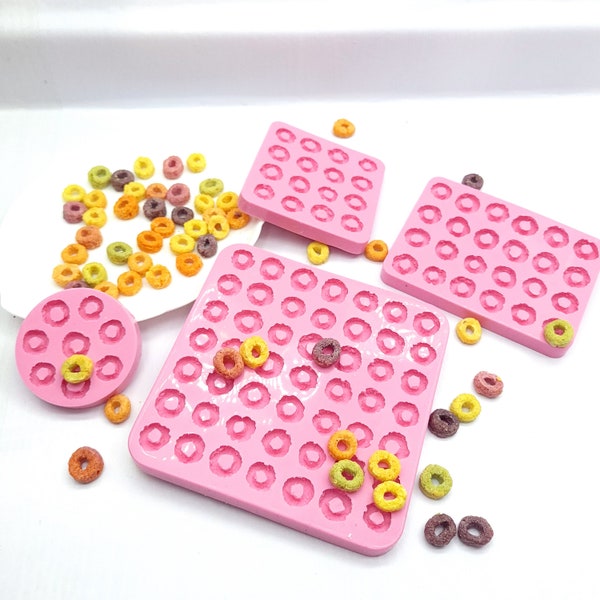 Fruit Loops Multi Cavities  Loop cereal Flexible Silicone mold Soap molds Resin molds Wax melts molds