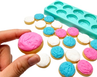 Mini Frosted Cookies Silicone Mold | 10 Cavity Wax Melts, Soap, Candle Embeds