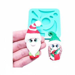 Christmas Gnome Silicone Mold for Clay, Fondant, Resin Crafts and Miniature Decor