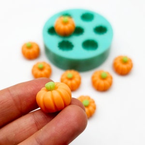 Miniature 3D Pumpkins Halloween Fall Thanksgiving Wax melts Silicone mold Soap molds Halloween pumpkin NS013 image 1