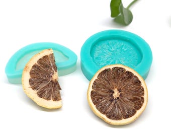 Dried Orange Slice and Half Lemon Wedge Mold for Wax Melts, Candle Embeds, Resin Keychains, Soap, Chocolate, Fondant and Clay Crafts