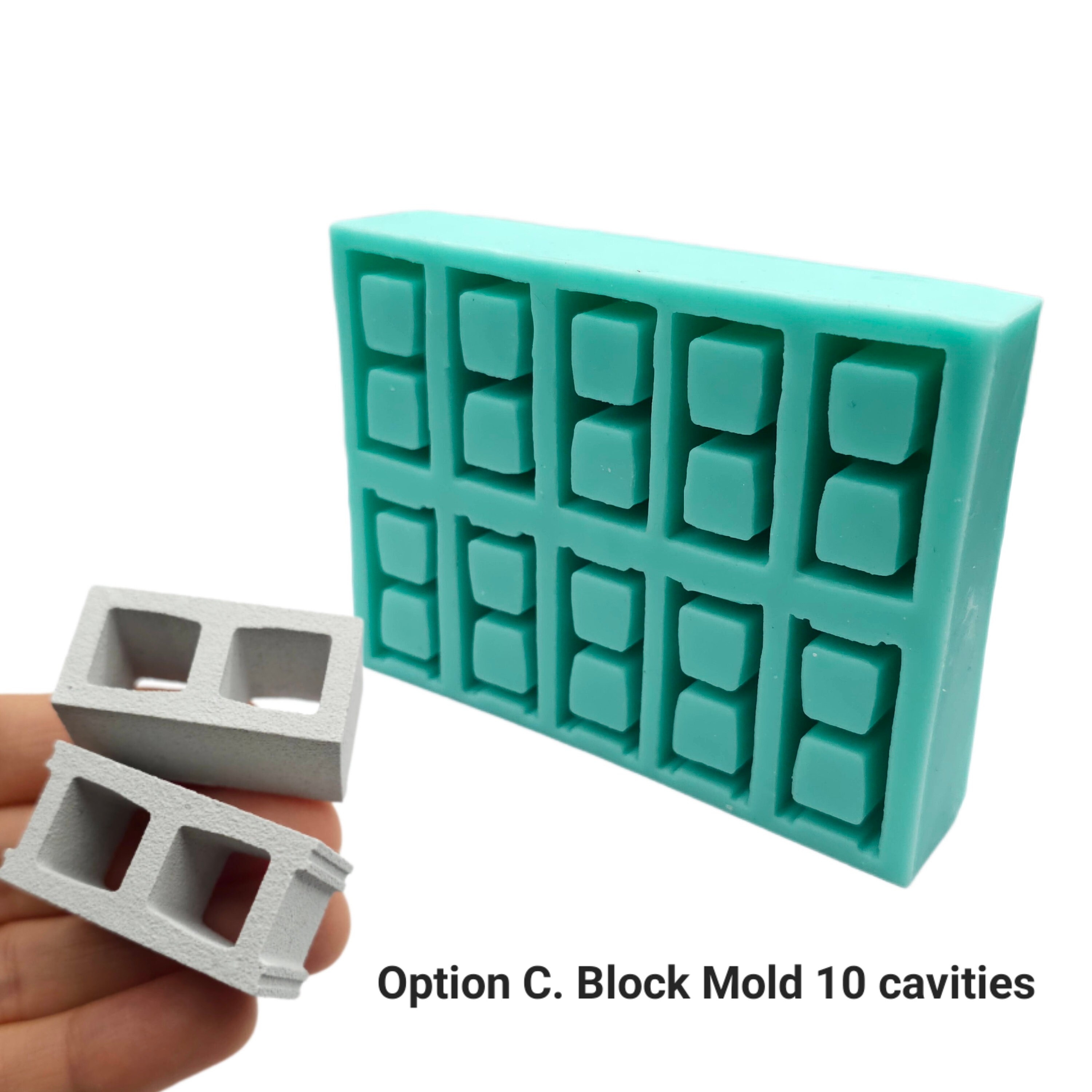 1:24 Scale Mini Cinder Block Mold – Mini Materials