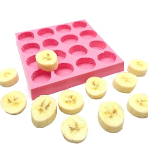 Banana slices wax melts mold, Realistic banana slices silicone mold, wax melts mold, soap embeds mold, banana  slice resin mold