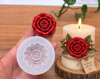 Peony Silicone Mold, Flower Candle Mold, 3D Floral Mold for Soap, Resin, Wax, Plaster & DIY Crafts