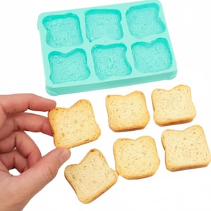Molde de silicona en miniatura para tostadas, incrustaciones de pan realistas para manualidades, resina, velas, jabón NS003 nck2