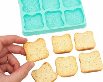 Molde de silicona en miniatura para tostadas, incrustaciones de pan realistas para manualidades, resina, velas y jabón NS003