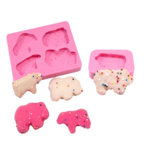 Molde de biscoitos de animais de circo fosco, molde de biscoitos de animais, molde para fazer sabão, molde para incrustações de cera, molde para incrustações de sabão, molde de resina
