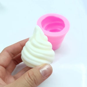 Ice Cream cone Realistic Whipped Cream soft serve  Bundle option Wax mold Resin mold Soap mold Realistic Flexible mold