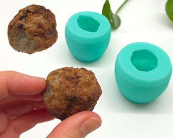 Realistic Meatball Silicone Mold – Lifelike Food Mold for Chocolate, Fondant, Candy, Wax Melts, Soap, Resin and Clay Crafts