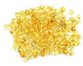 Baltic Amber Beads Lemon Baroque 4-6 mm Loose Drilled 10 grams
