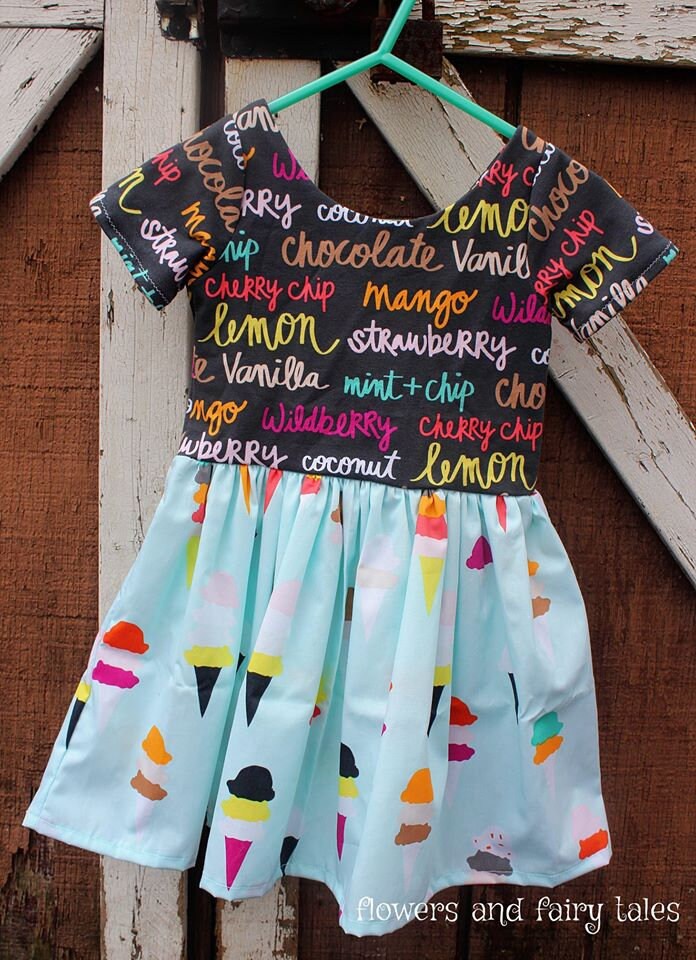 Ice Cream Cone Dress Art Gallery Fabric Size 2T Etsy