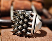 925 Sterling Silver Spikes Ring studded ring silver horn ring punk ring gothic ring goth ring heavy metal ring biker ring