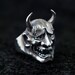 925 Sterling Silver Hannya Mask Ring / devil ring / evil ring / skull ring / biker ring / memento mori ring / dark ring  / oni ring / ghost