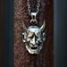 925 Sterling Silver Hannya Mask Necklace / devil Necklace / skull Necklace / biker Necklace / memento mori Necklace / oni mask / ghost mask
