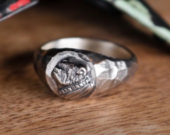 925 Sterling Silver Bulldog Ring/Pitbull Ring/dog ring silver/dog jewelry ring/silver animal ring/art ring/puppy dog ring/American Bully Dog