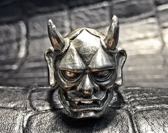 925 Sterling Silver Hannya Ring / devil ring / evil ring / skull ring / biker ring / memento mori ring / dark ring  / oni ring
