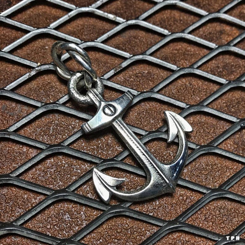 925 Sterling Silver Old Anchor Necklace Nautical navy jewelry anchor pendant top oxidized silver necklace silver ocean necklace