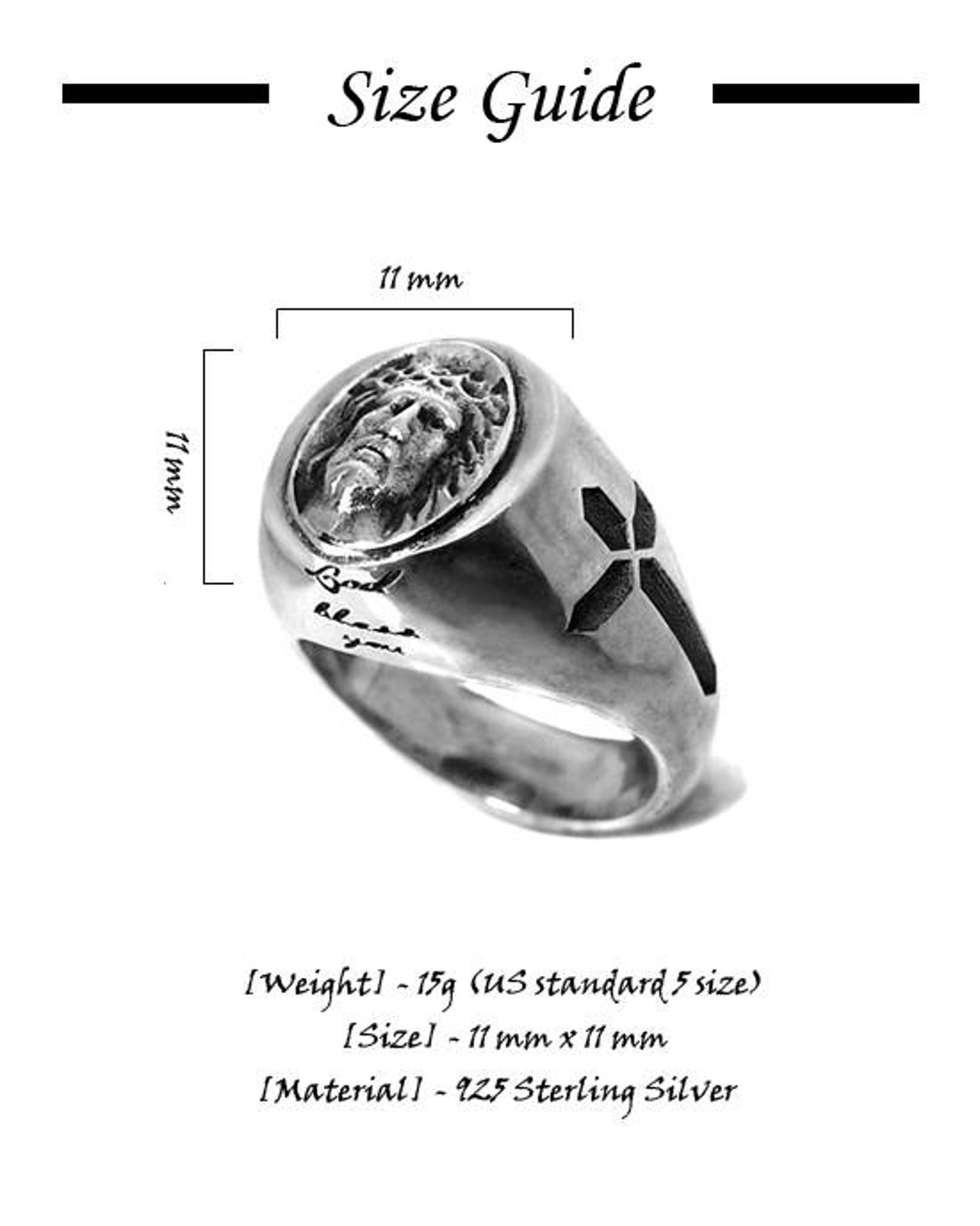 925 Sterling silver Jesus Ring / silver christian ring / Etsy