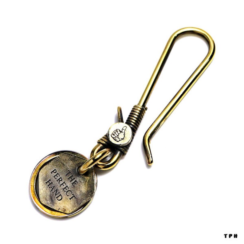 Solid Brass Fish Hook Key Chain / Vintage Brass Key Ring / Etsy