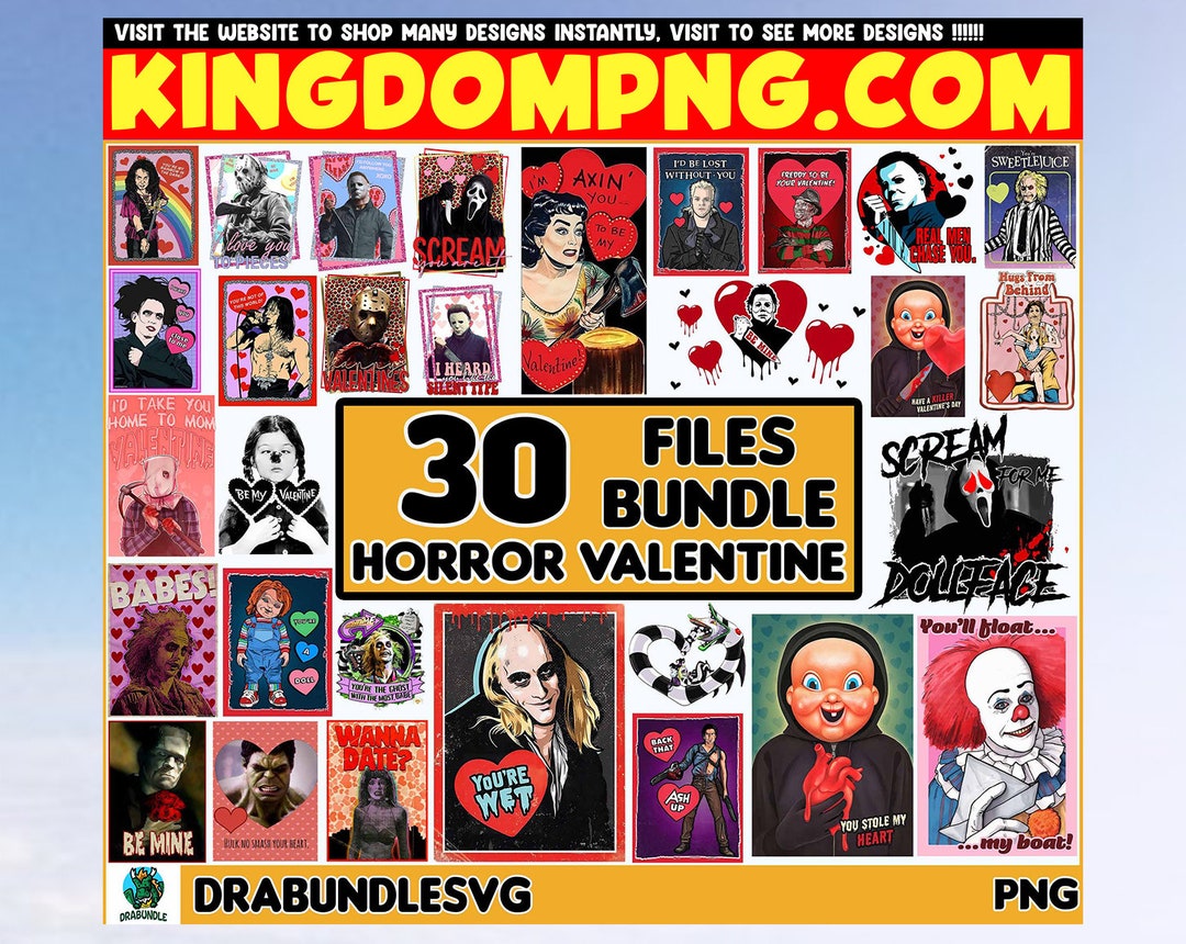 30 Horror Valentine Png Bundle, Valentine Killer Story Png Bundle, Be ...