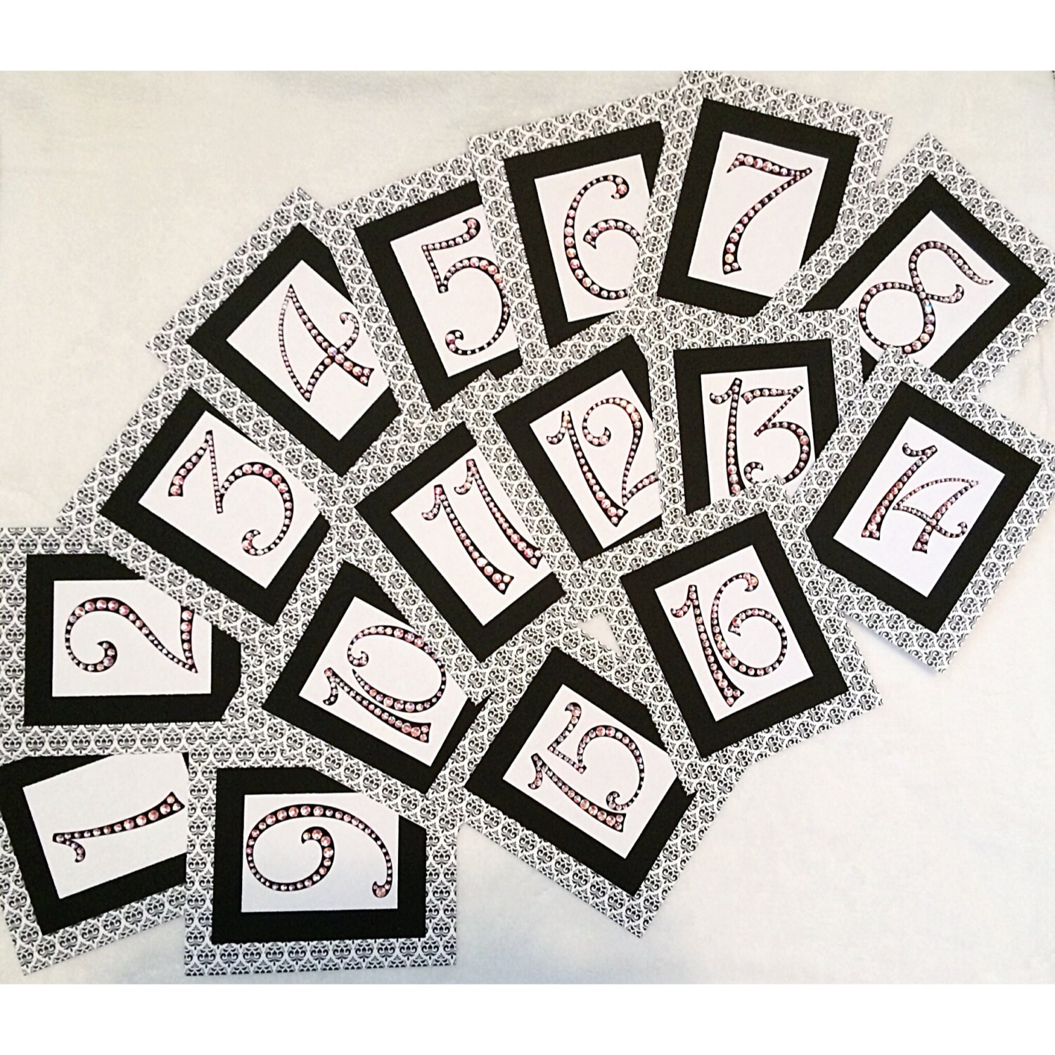 Set of 10 Crystalized Event Table Numbers Etsy