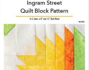 Ingram Street Quilt Block PDF pattern for the Yellow Tulip Block