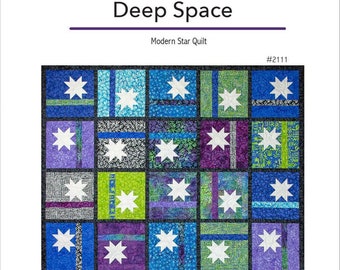 Deep Space a bold, modern star quilt PDF Download quilt pattern