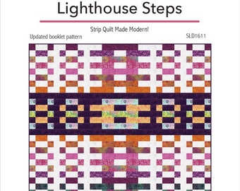 Lighthouse Steps- a modern strip quilt A PDF Quilt Pattern in 2 sizes