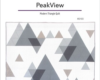 Peakview - a modern triangle quilt PDF Download quilt pattern in 2 sizes