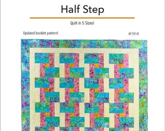 Half Step - an easy quilt block PDF Download Quilt Pattern in 5 sizes!