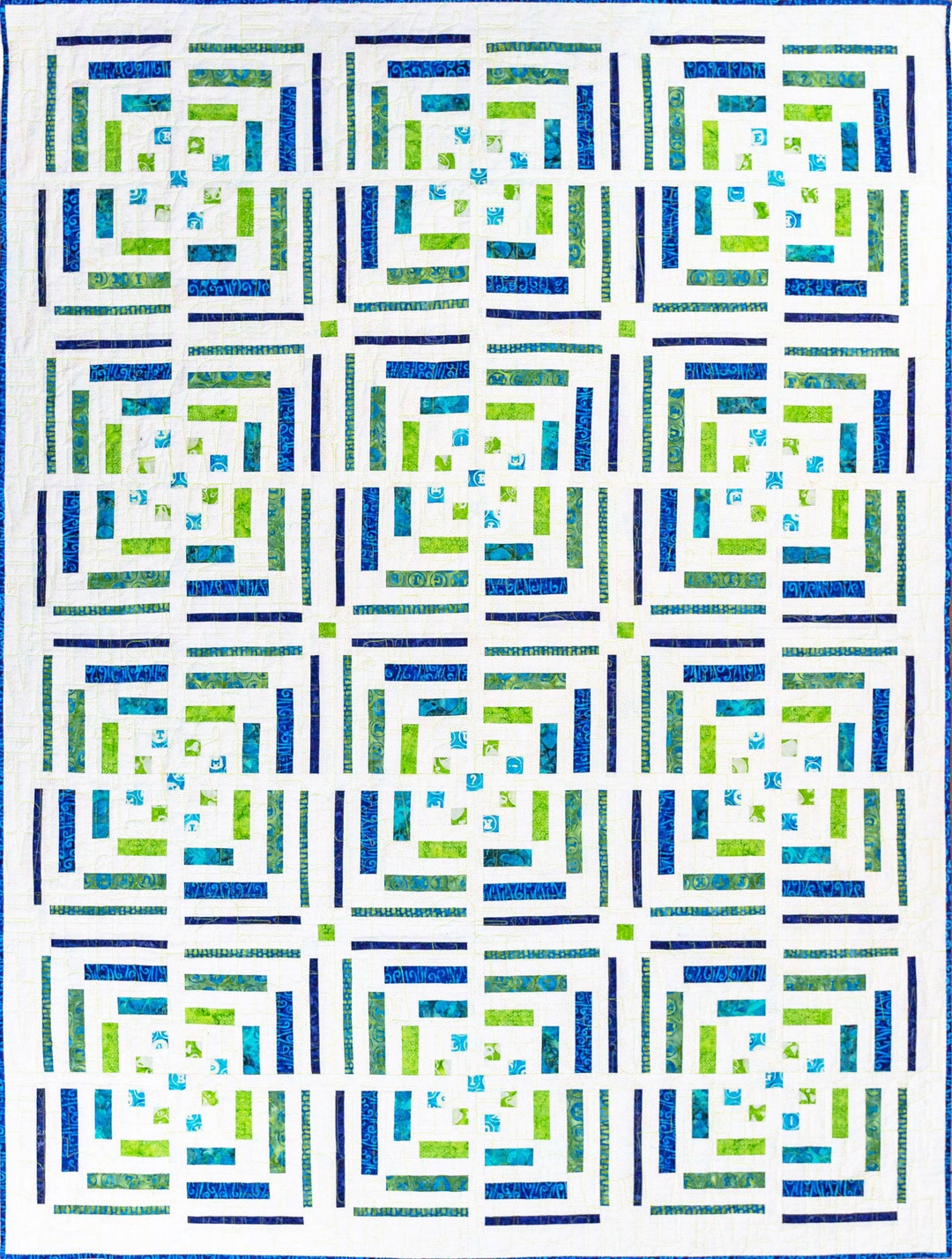 Breakout - a Modern Log Cabin PDF Quilt Pattern in 2 Sizes That You Can ...